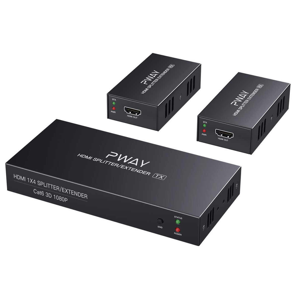 HDMI Extender Splitter 1x4 Port 1080P Over Cat5e/Cat6 Ethernet Cable Up to 50m Y771