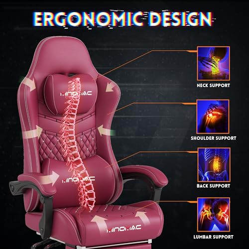 Black Ergonomic Gaming Chair with Footrest K7627