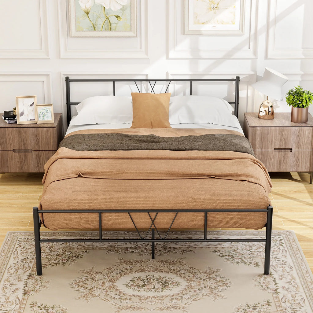 Full Size Black Metal Platform Bed Frame T2540
