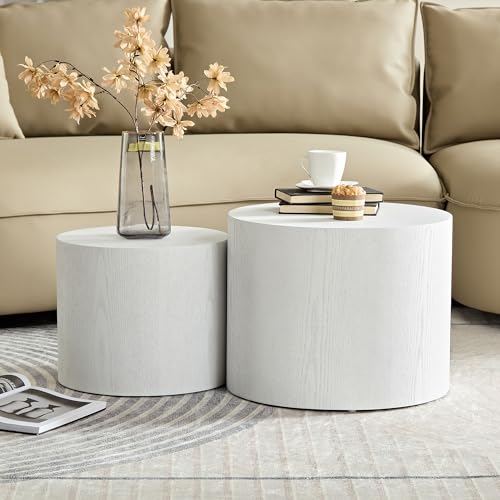Set of 2 Round Wooden Nesting Coffee Table R2393