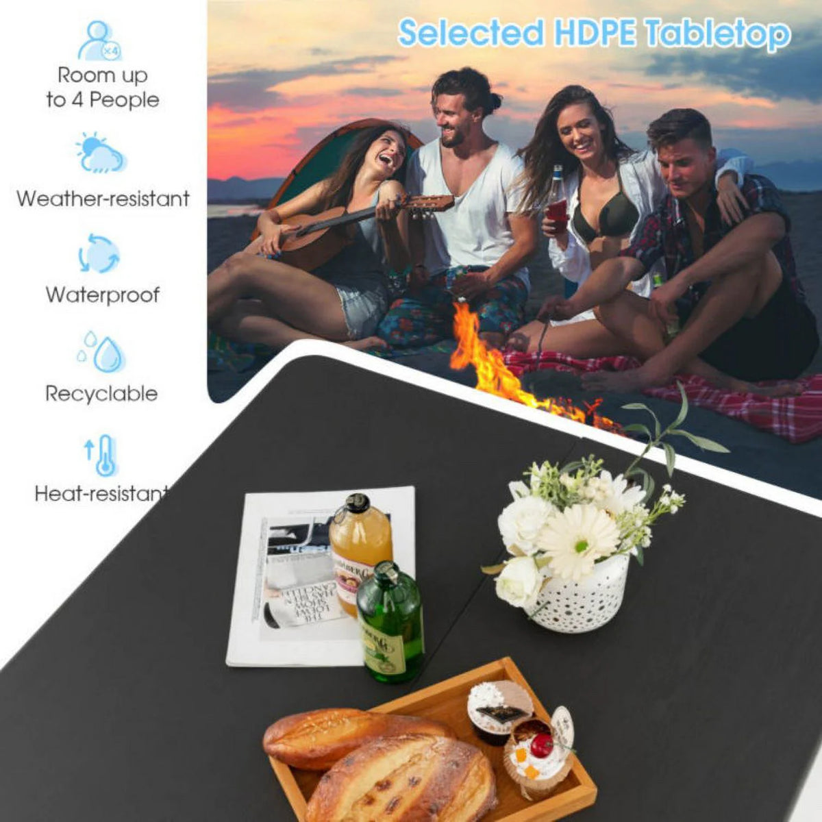 34" Portable Folding Card Table B394423