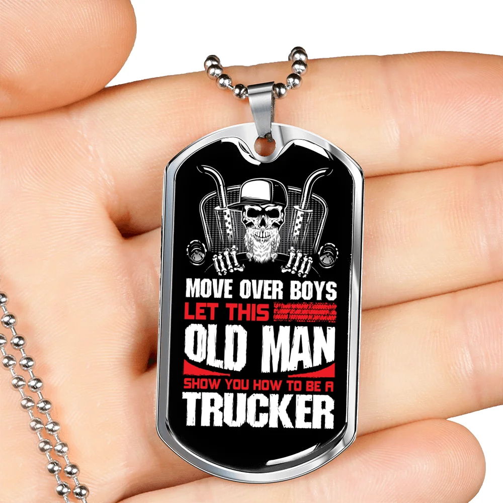 Dog Tag Stainless Steel or 18k Gold 24" Chain V637