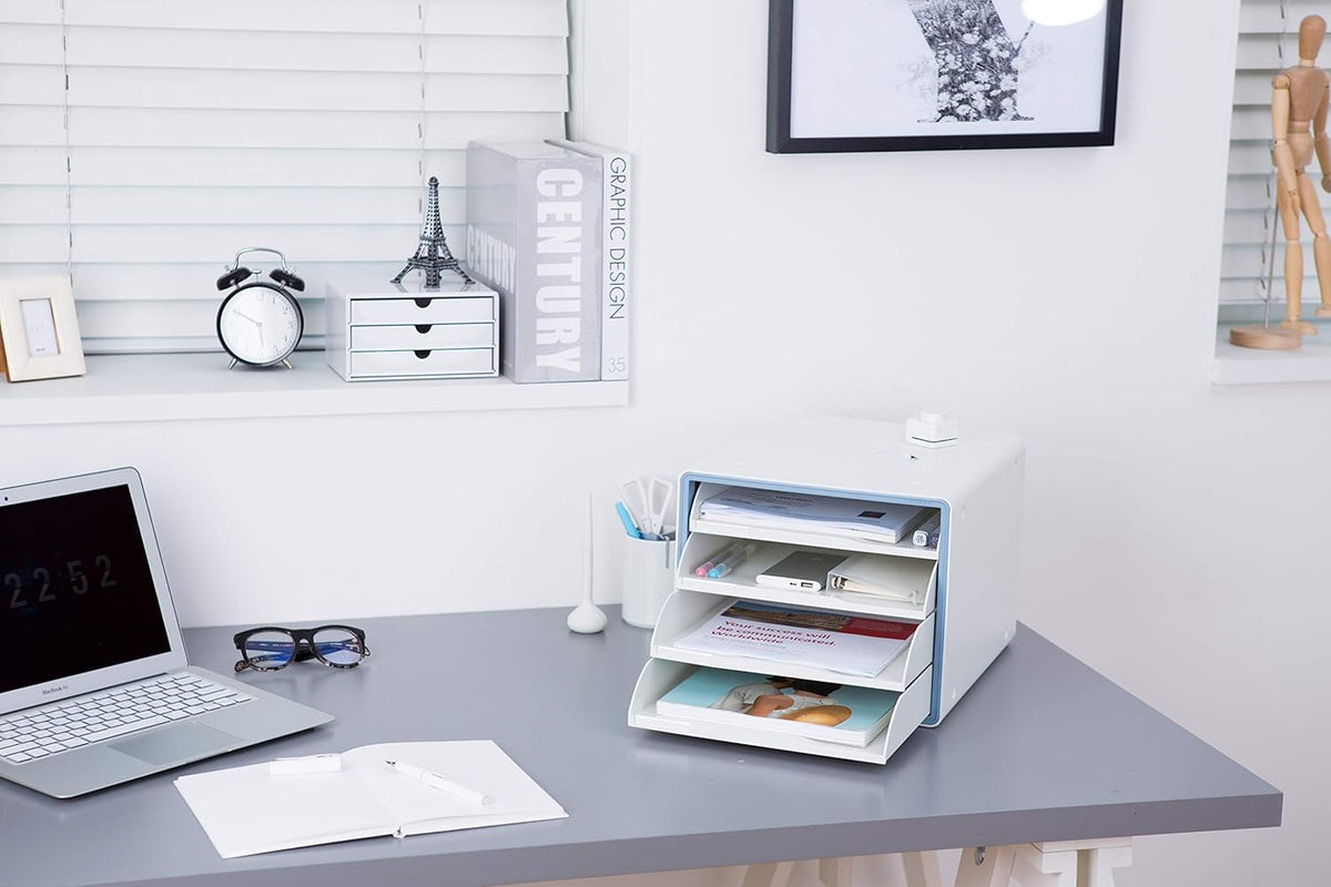4 Tier Stackable File Cabinet with Sliding Drawers H2146