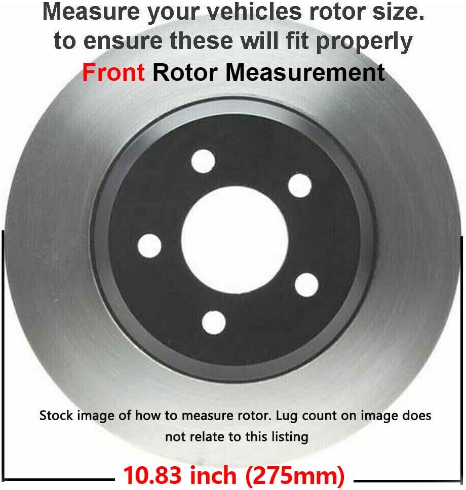 10.83 (275mm) Front Drilled and Slotted Disc Rotors + Brake Pads 6pc Set V65847
