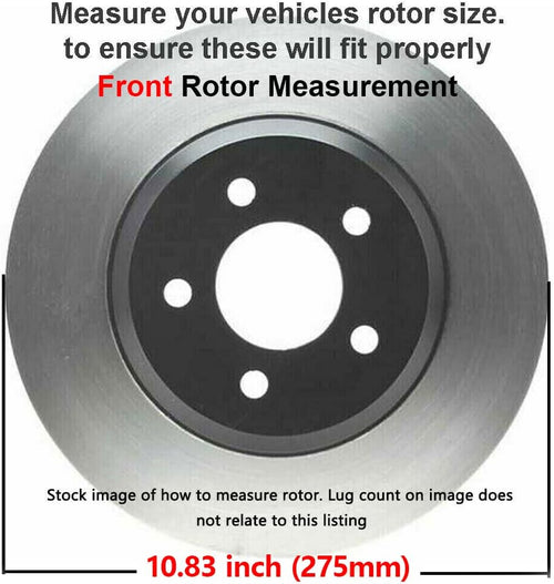 10.83 (275mm) Front Drilled and Slotted Disc Rotors + Brake Pads 6pc Set V65847