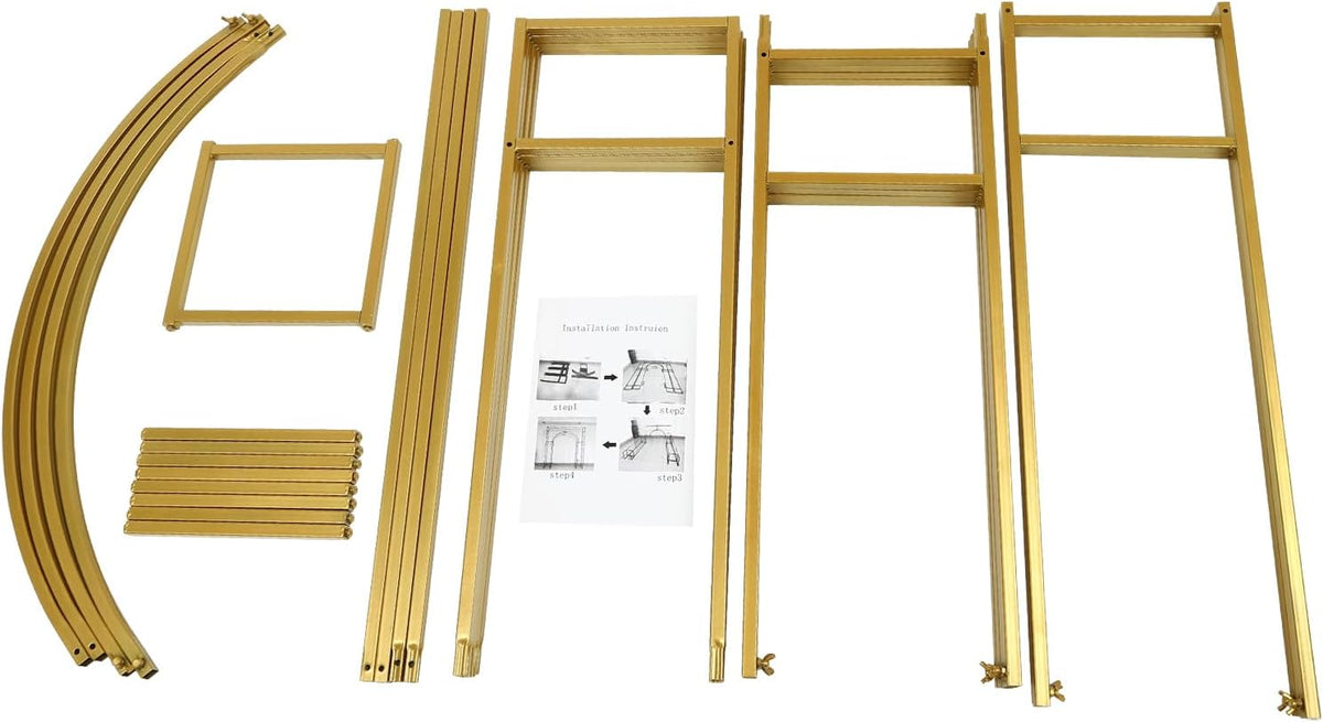 Gold Metal Arch Backdrop Stand, 7.87x5.91 FT B2021