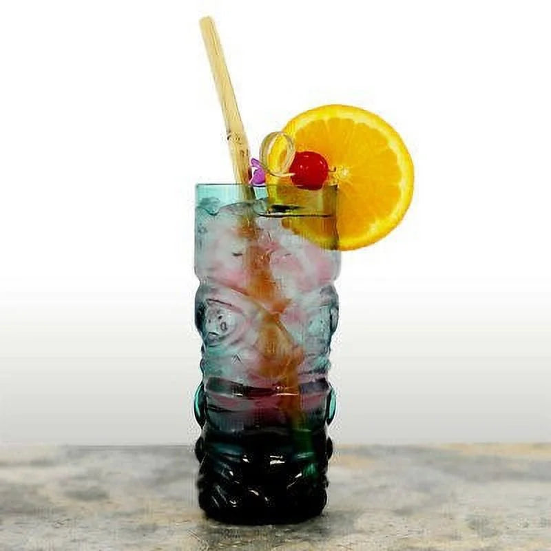 Blue Tropical Crystal Tiki Glasses Set of 2 X160627