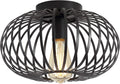 Black Metal Cage Semi Flush Mount Ceiling Light U310