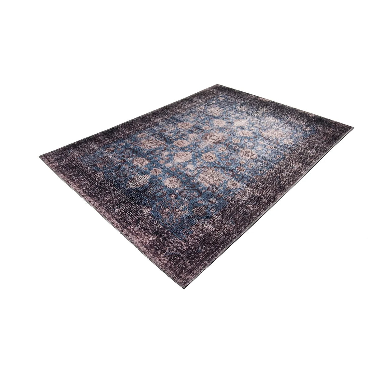 Blue Abstract Washable Area Rug 2' x 3' U8561