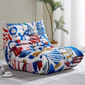 Beige 3 Seater Bean Bag Chair Sofa W165