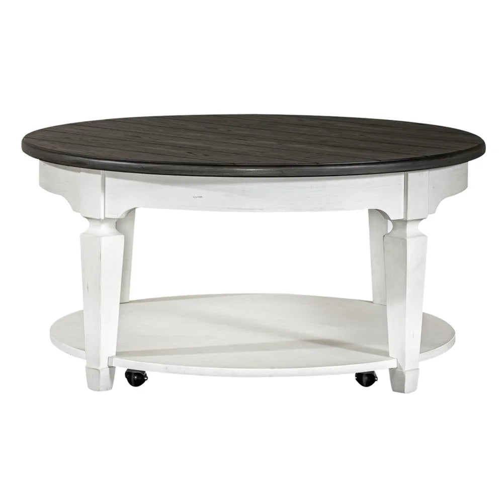 Round Cocktail Table Cottage White C938790