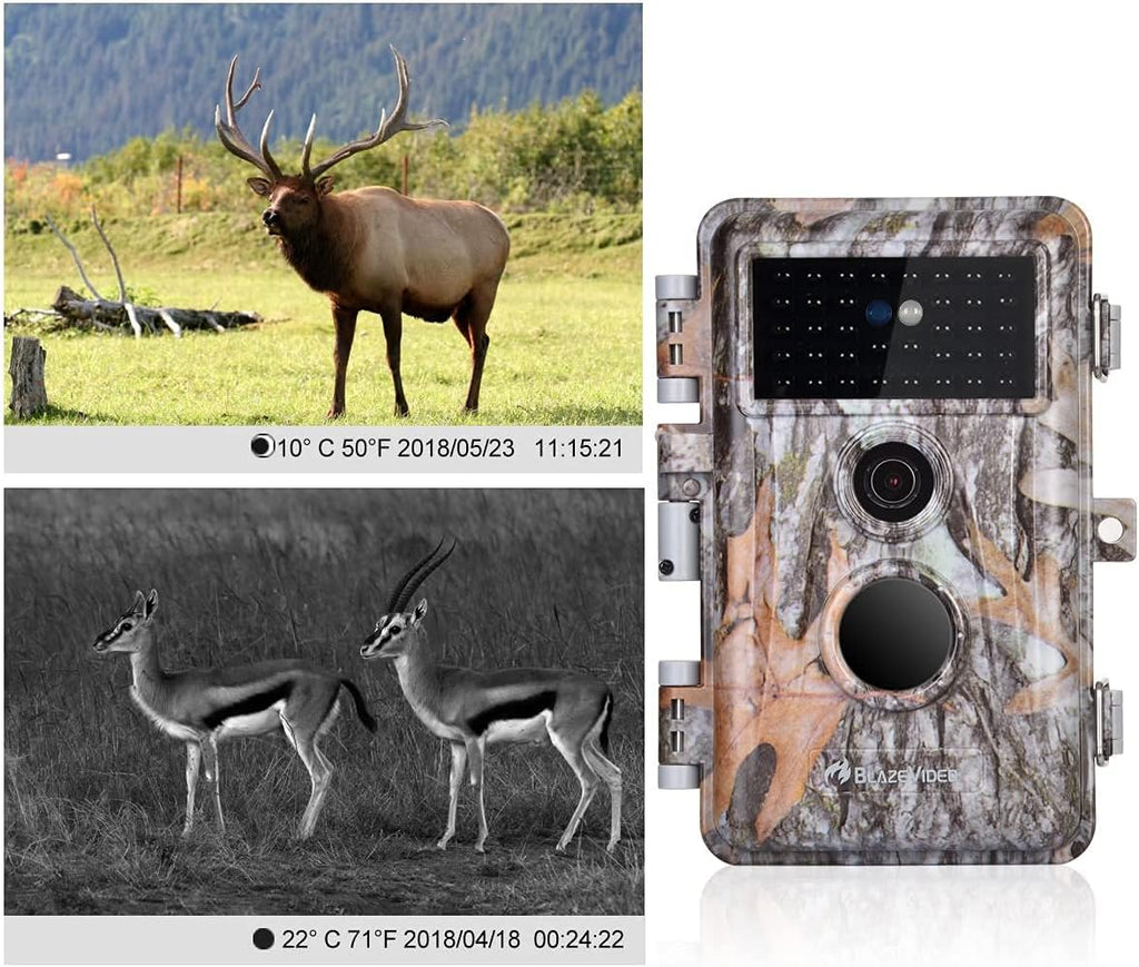 5-Pack No Glow Game Deer Trail Cameras Night Vision 24MP Photo 1296P H.264 MP4 Video Motion Activated Waterproof Time Lapse Photo & Video S14996