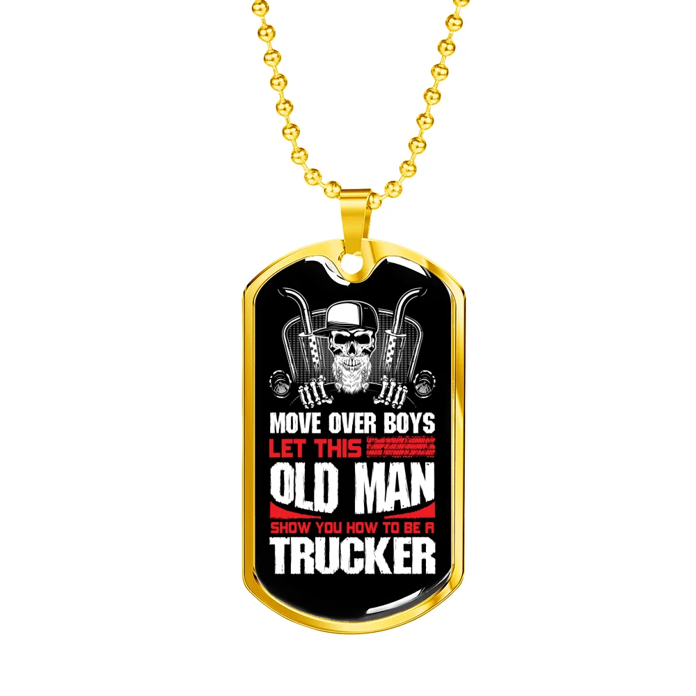 Dog Tag Stainless Steel or 18k Gold 24" Chain V637