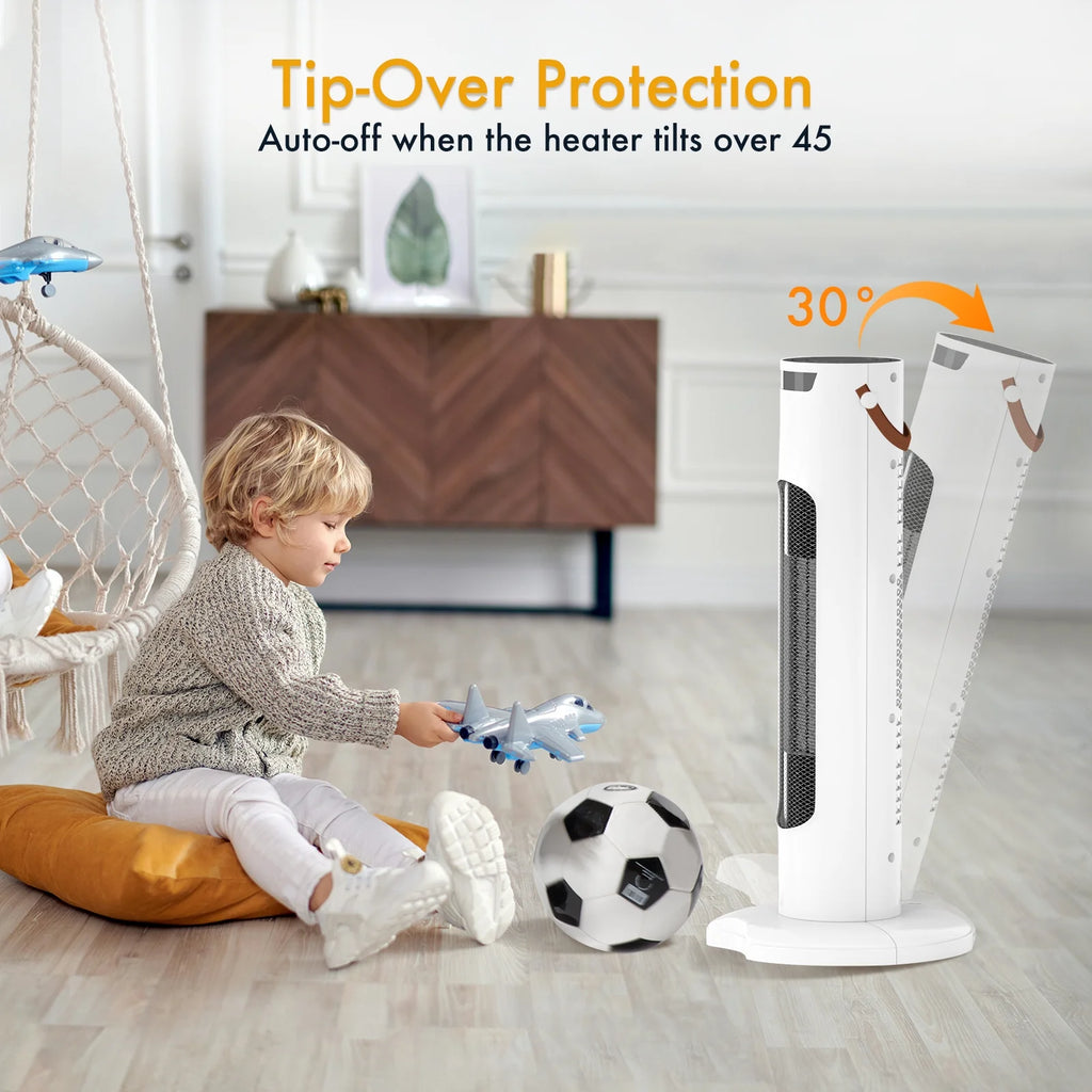 White 2000W Ceramic Tower Space Heater N7027