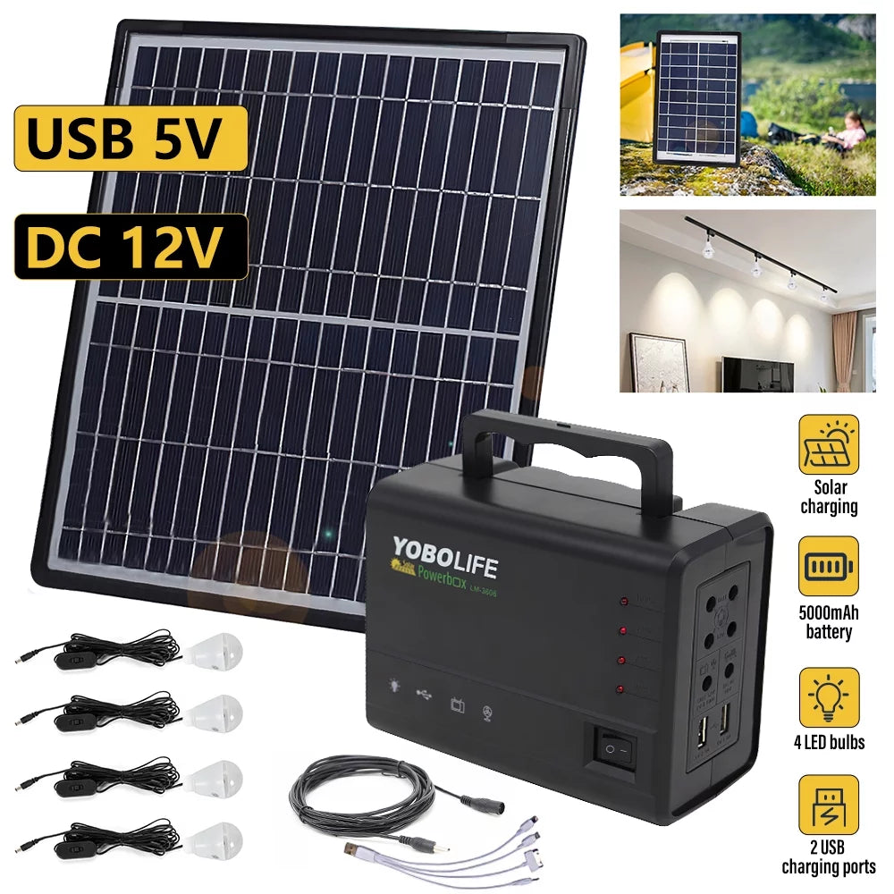 Portable Power Station Kit with 4 Bulbs B8777