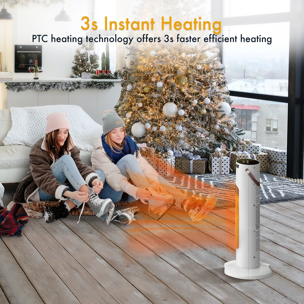 White 2000W Ceramic Tower Space Heater N7027