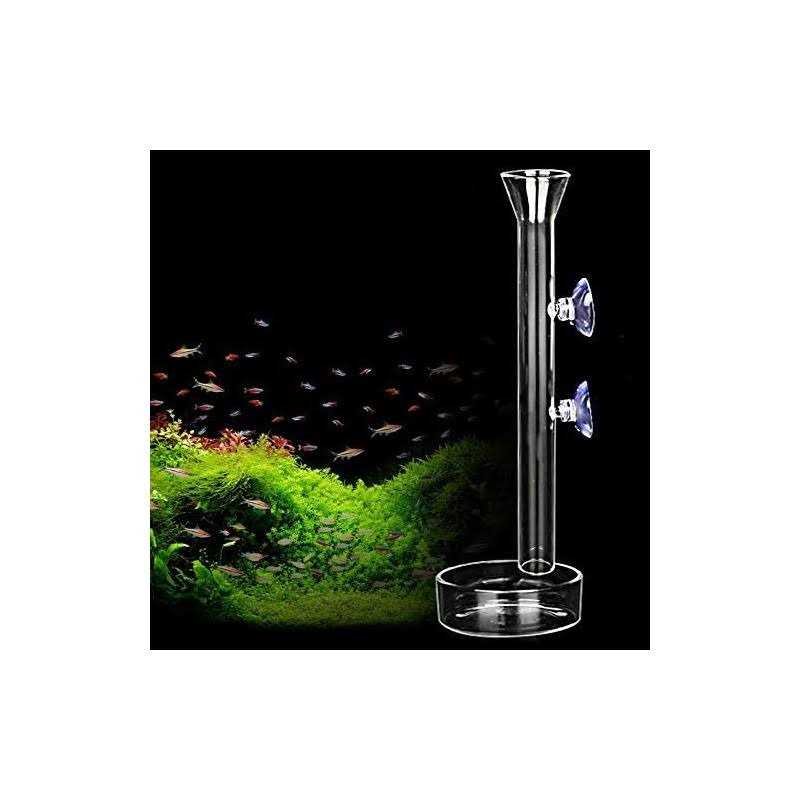 Aquarium Shrimp Feeding Tube and Dish Clear Crystal Glass T4657
