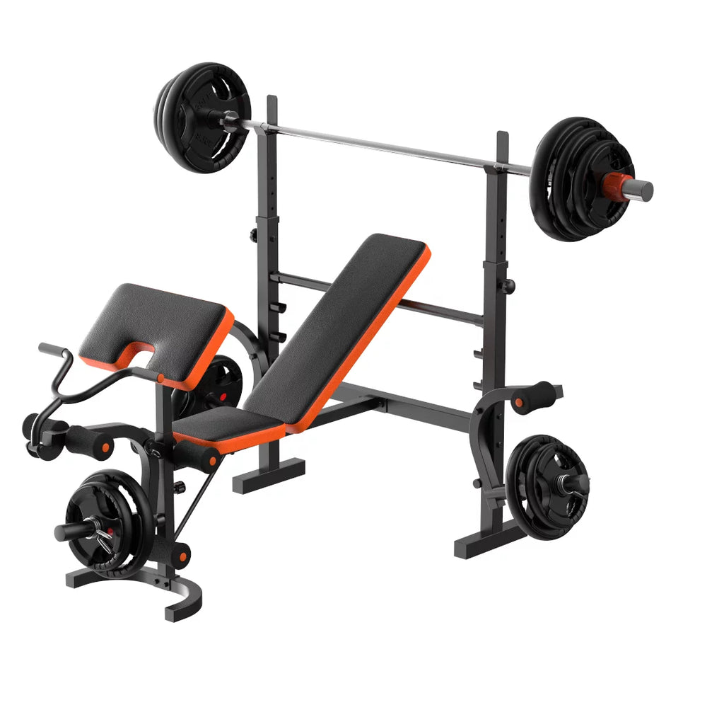 Adjustable Weight Bench with Barbell Rack and Leg Developer K591318