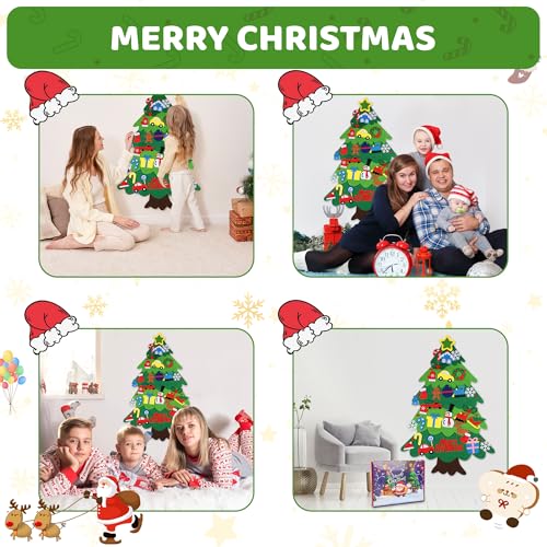 Felt Christmas Tree Set with 32pcs Ornaments J34585