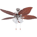 Brushed Nickel Ceiling Fan with Light, 3 Speed Remote E1737