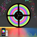 16.4ft RGB LED Strip Lights with Smart App, IP67 Waterproof Silicone Light Strip, Pack of 2 W3906