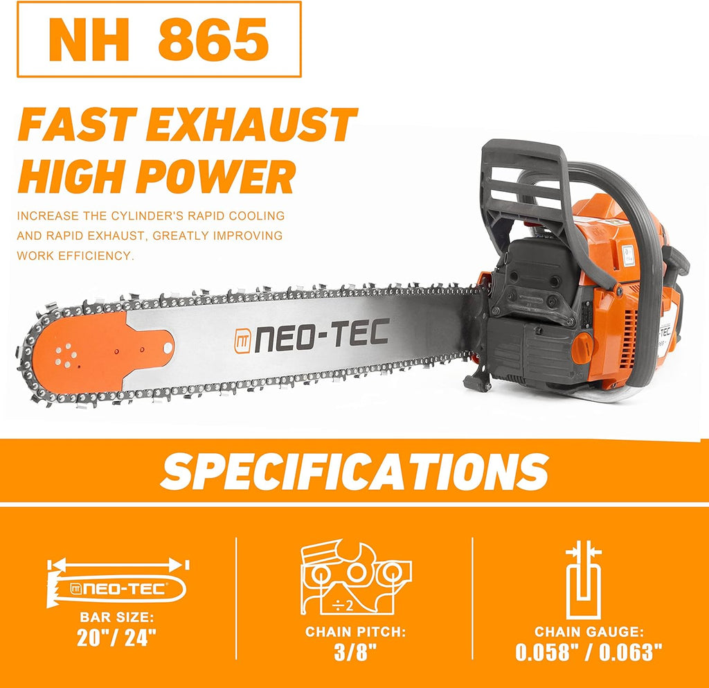 24 Inch Gas Chainsaw with Solid Guide Bar U180