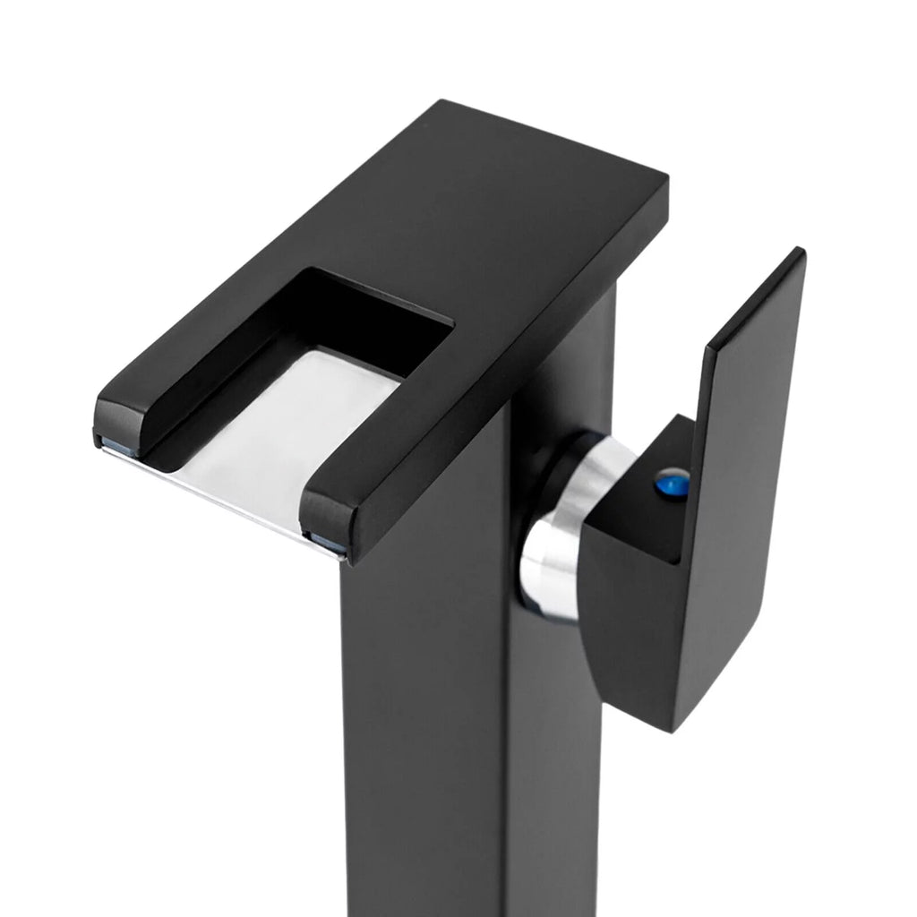 Black Wall Mount Waterfall Sink Faucet L5851