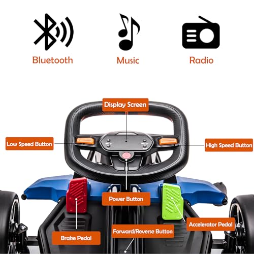 24V Electric Go Kart with 400W Motor, 2 Speeds, Drift/Sport Mode O7663
