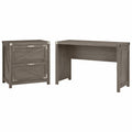 48W Farmhouse Writing Desk with 2 Drawer File Cabinet J24596