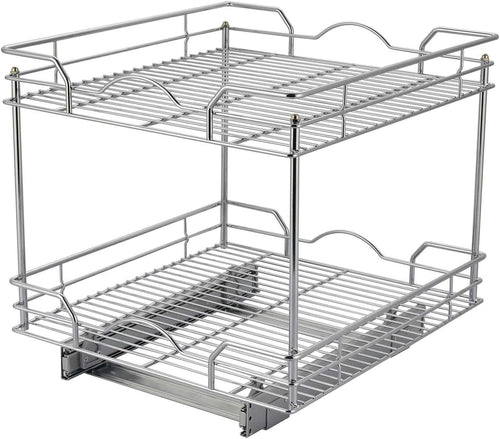 2 Tier Chrome Wire Cabinet Organizer K650