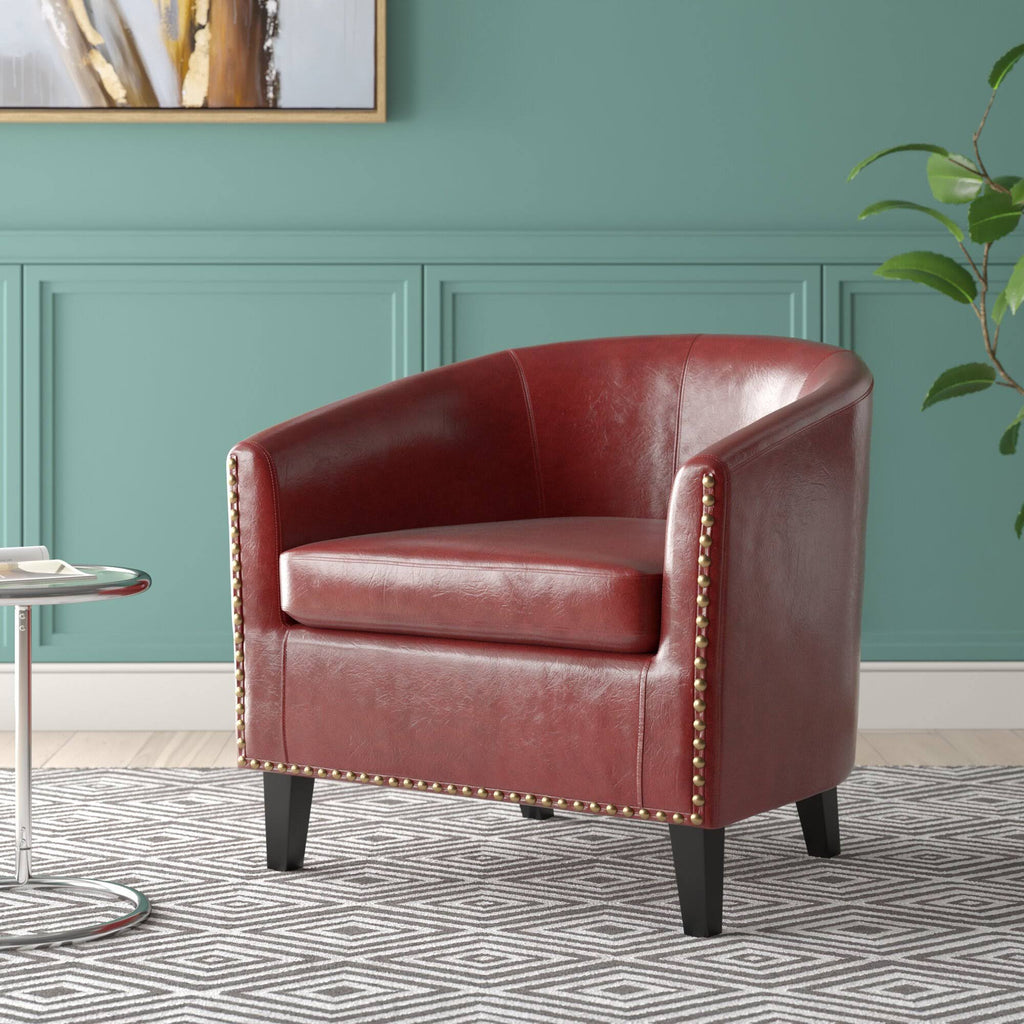 Beige Fabric Barrel Chair R92846