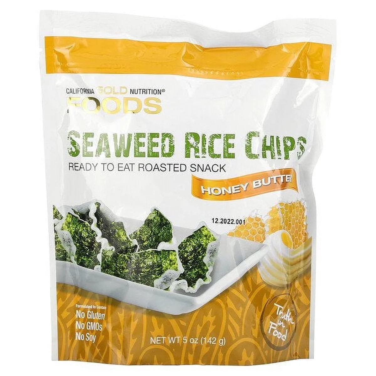 Seaweed Rice Chips Honey Butter 5 oz Pack of 3 T29161