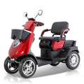 Red 4 Wheel All Terrain Mobility Scooter with 2 Seats, 500lbs Capacity T476