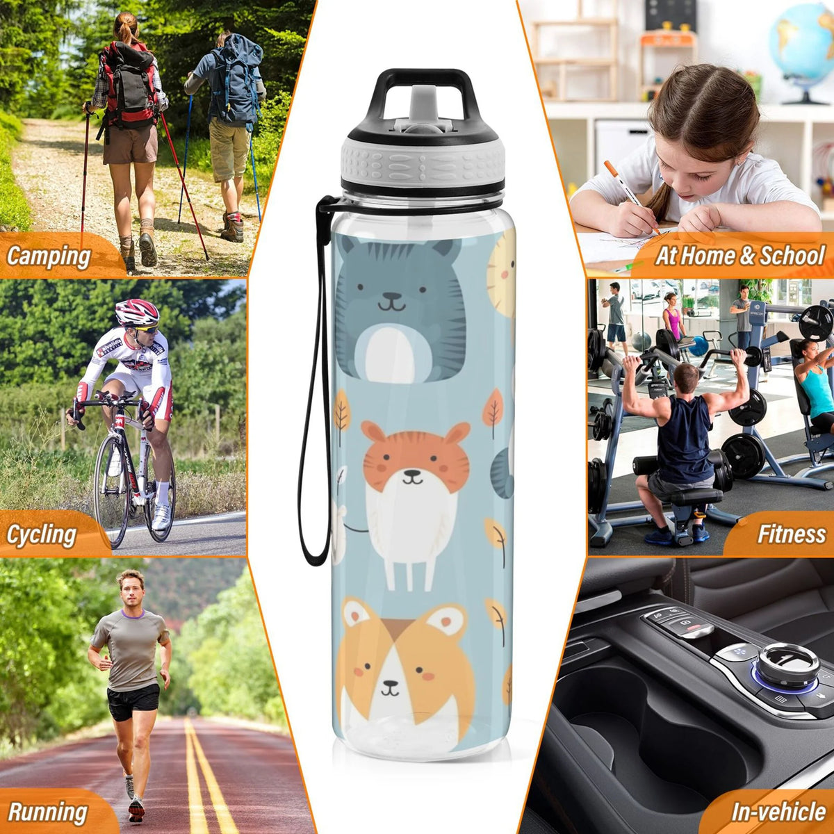 32oz Leakproof Tritan Sports Water Bottle with Straw N568619