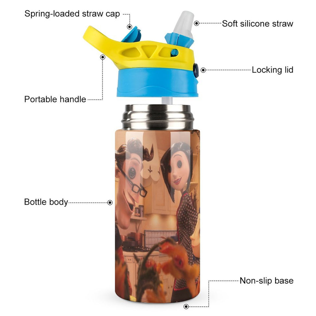 Insulated Water Bottle With Straw Stainless Steel Cup Leak-Proof Y292562