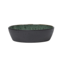 Stoneware Bowl Plate Deep 18cm Black/ Green D324151