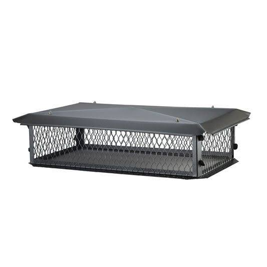 13x19 Multi-Flue Chimney Cap, Black Galv, 10x22 High, 3/4x22 Mesh Y7619