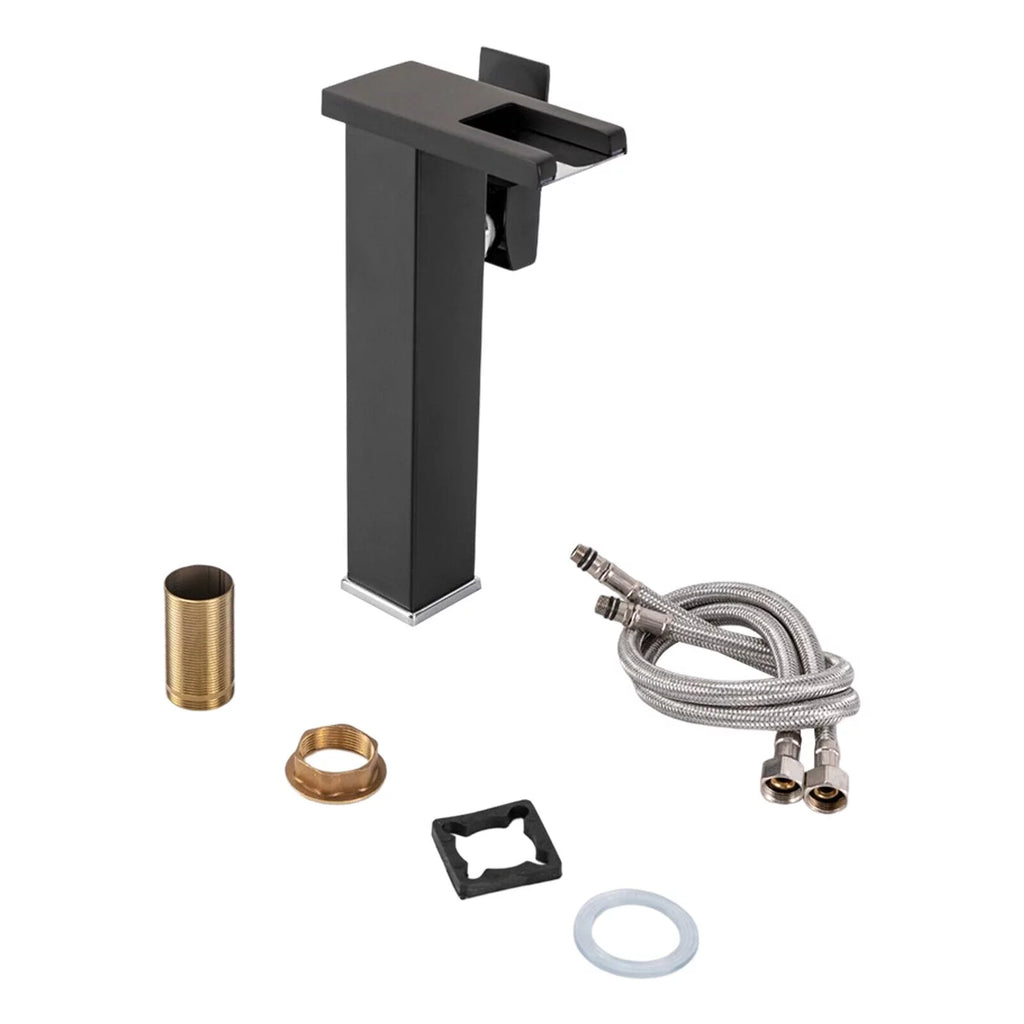 Black Wall Mount Waterfall Sink Faucet L5851