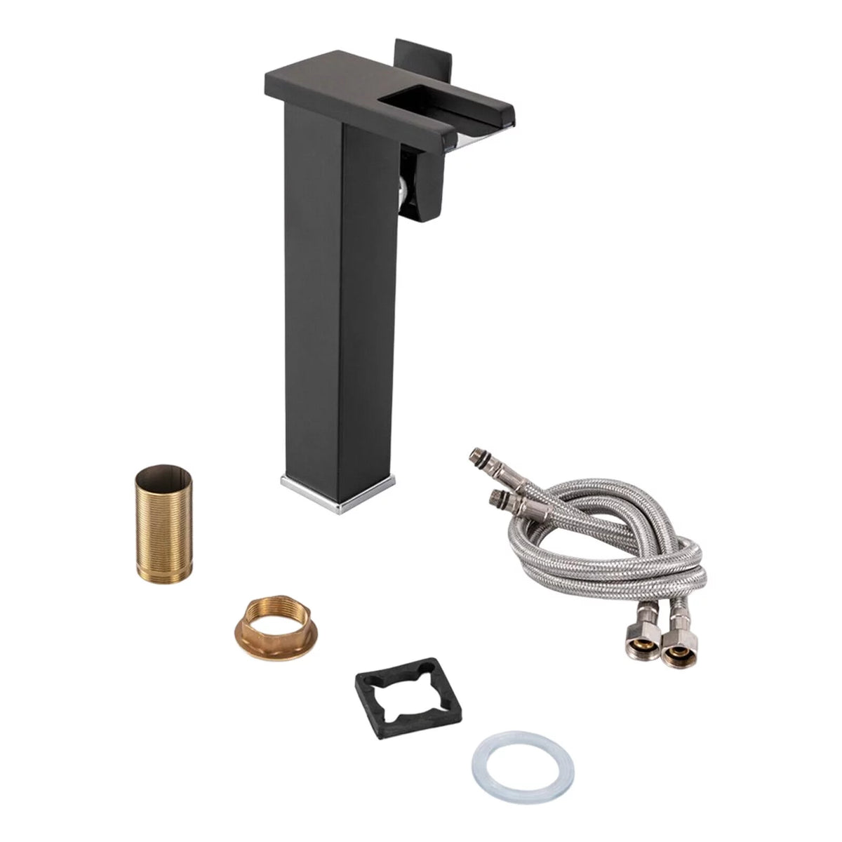 Black Wall Mount Waterfall Sink Faucet L5851