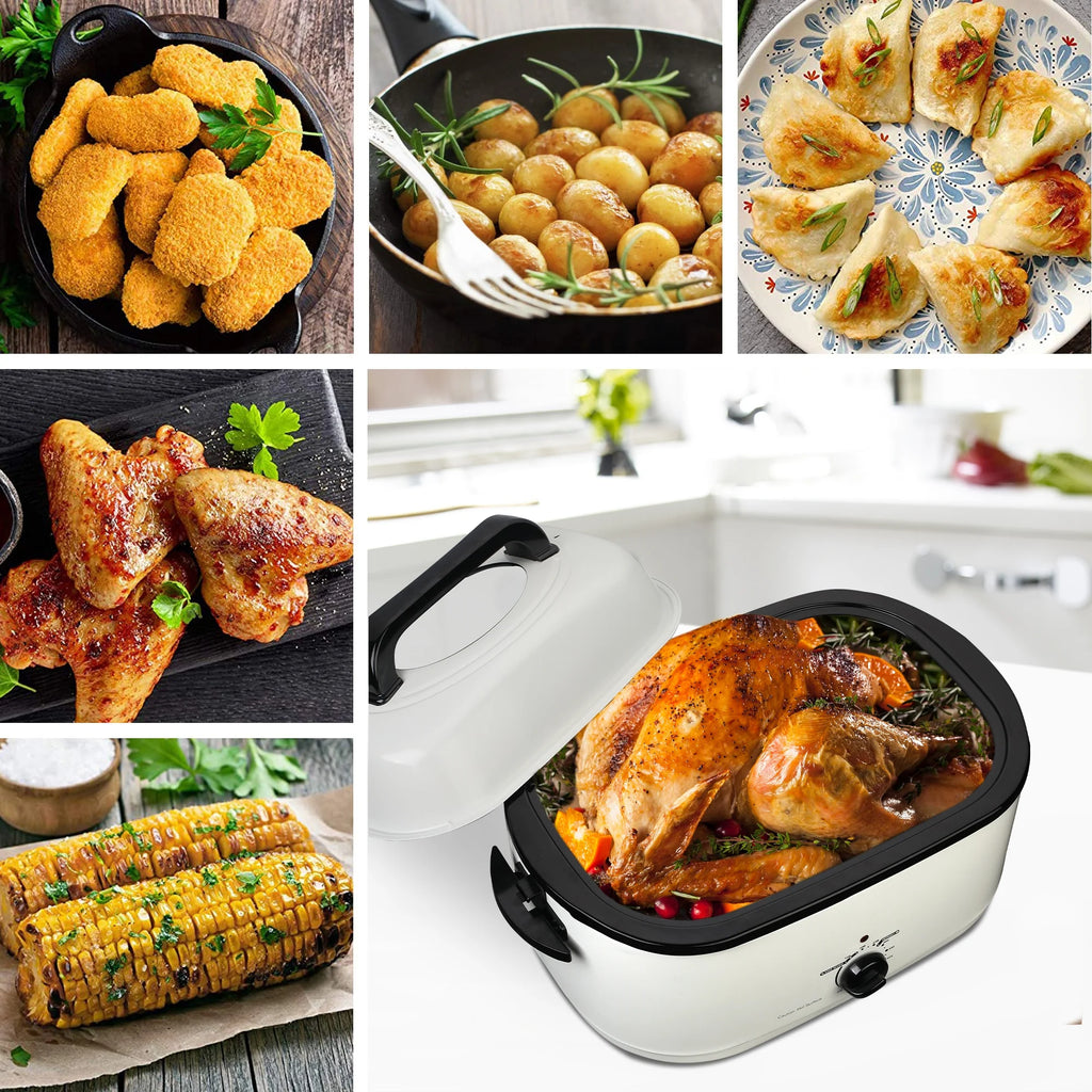 White 26 Quart Stainless Steel Electric Roaster Oven A835