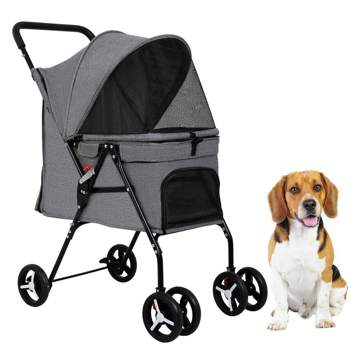 Foldable Mesh Pet Stroller D41028