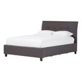 Modern Upholstered Fabric Queen Platform Bed in Dark Gray S841