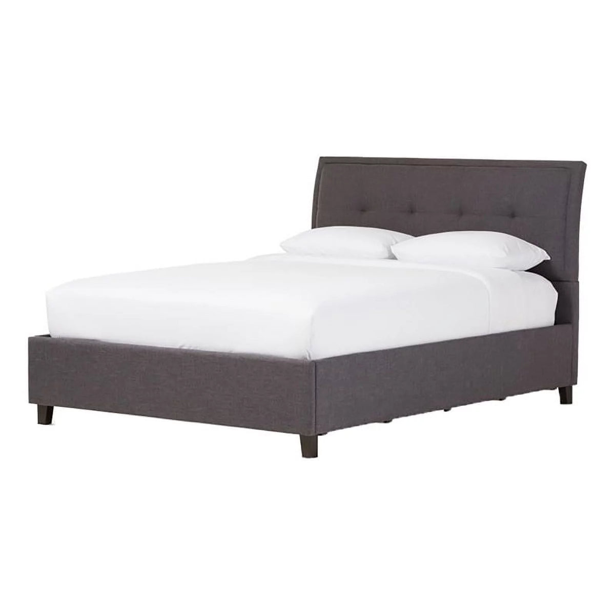 Modern Upholstered Fabric Queen Platform Bed in Dark Gray S841