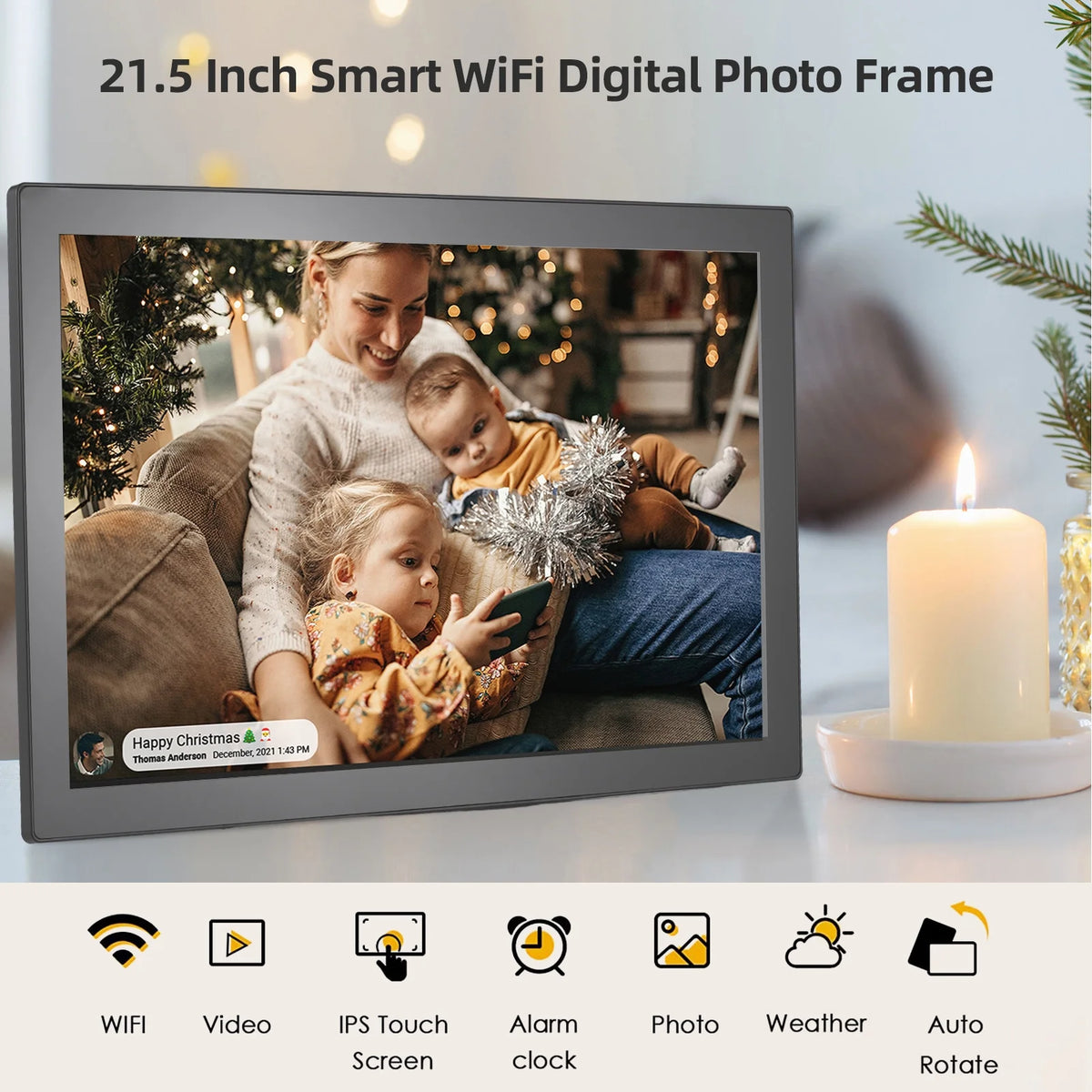 21.5-Inch WiFi Digital Picture Frame with IPS Screen X55494