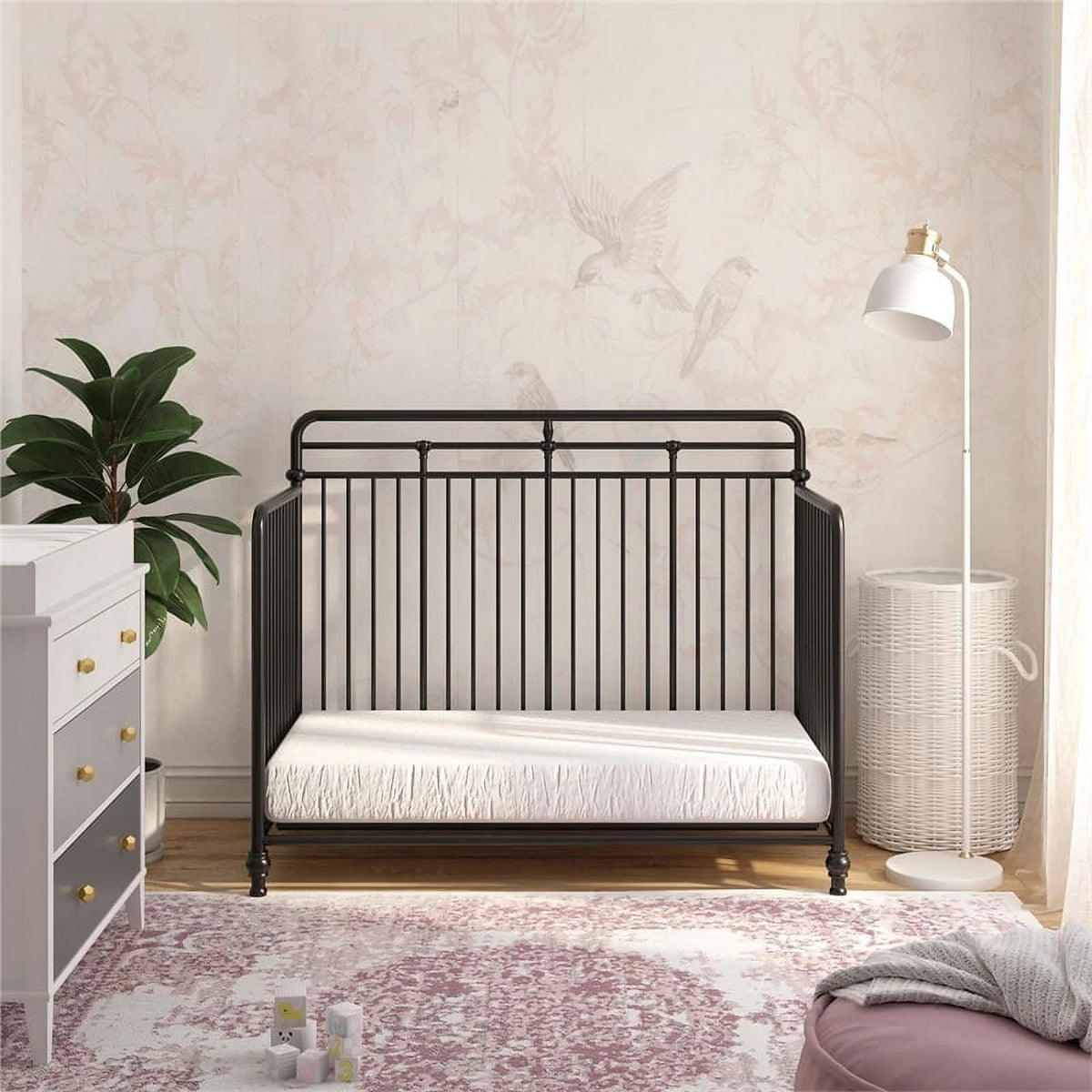 Black Metal 3 in 1 Convertible Crib F286