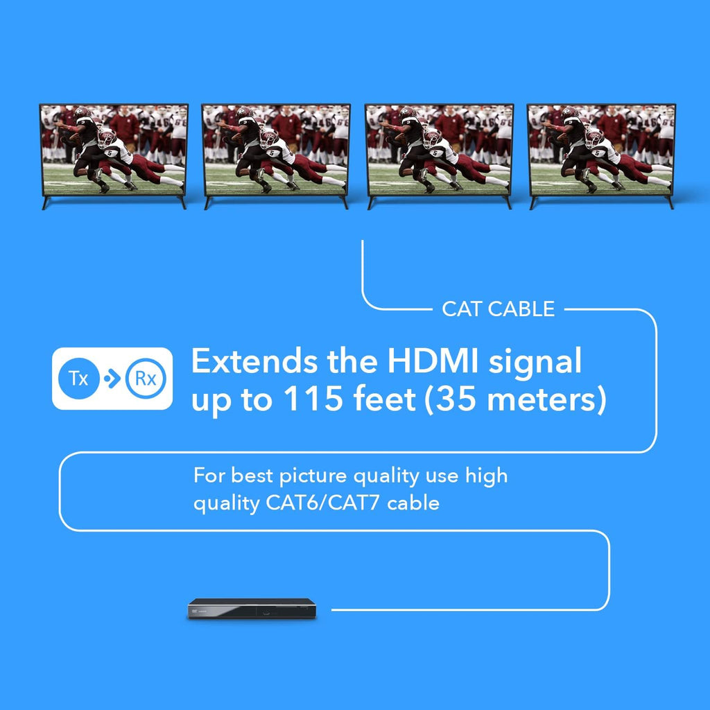 1x4 HDMI Extender Splitter 4K Over Single Cable CAT6/7 O3183