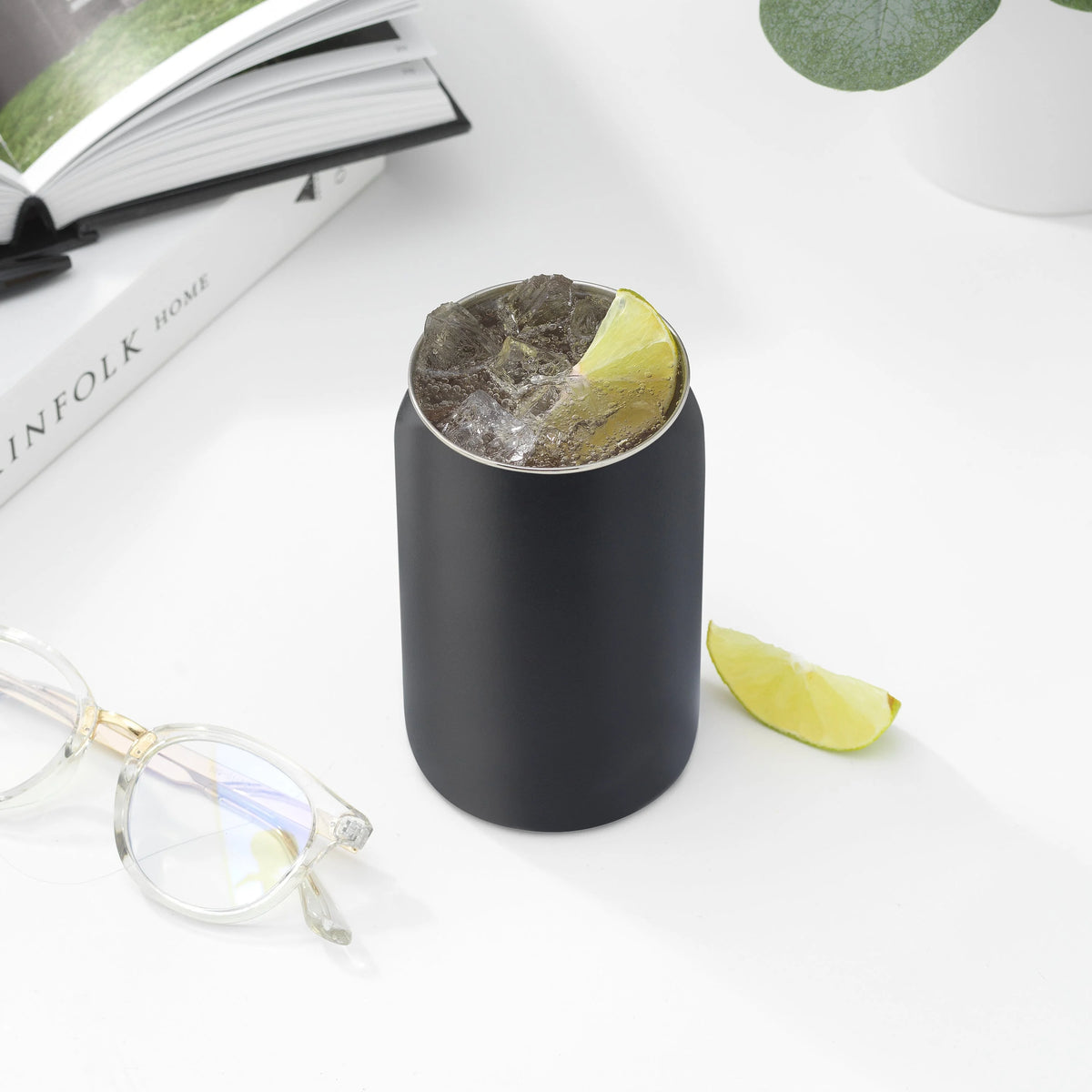 Stainless Steel 16 oz Tumblers with 6 Straws & Brush V217
