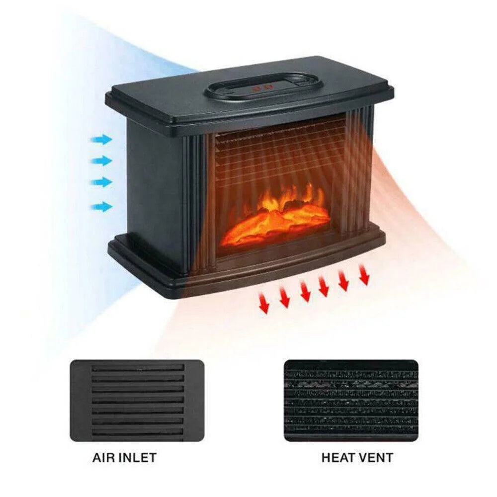 3D Electric Fireplace, 1000W Small Air Heater R435951