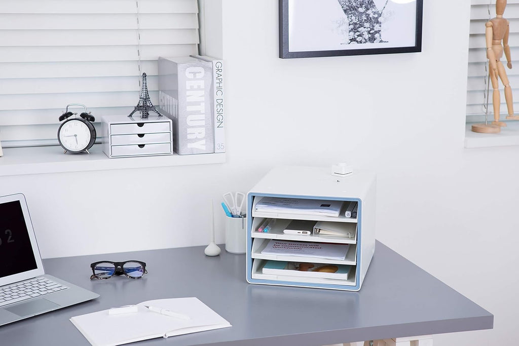 4 Tier Stackable File Cabinet with Sliding Drawers H2146