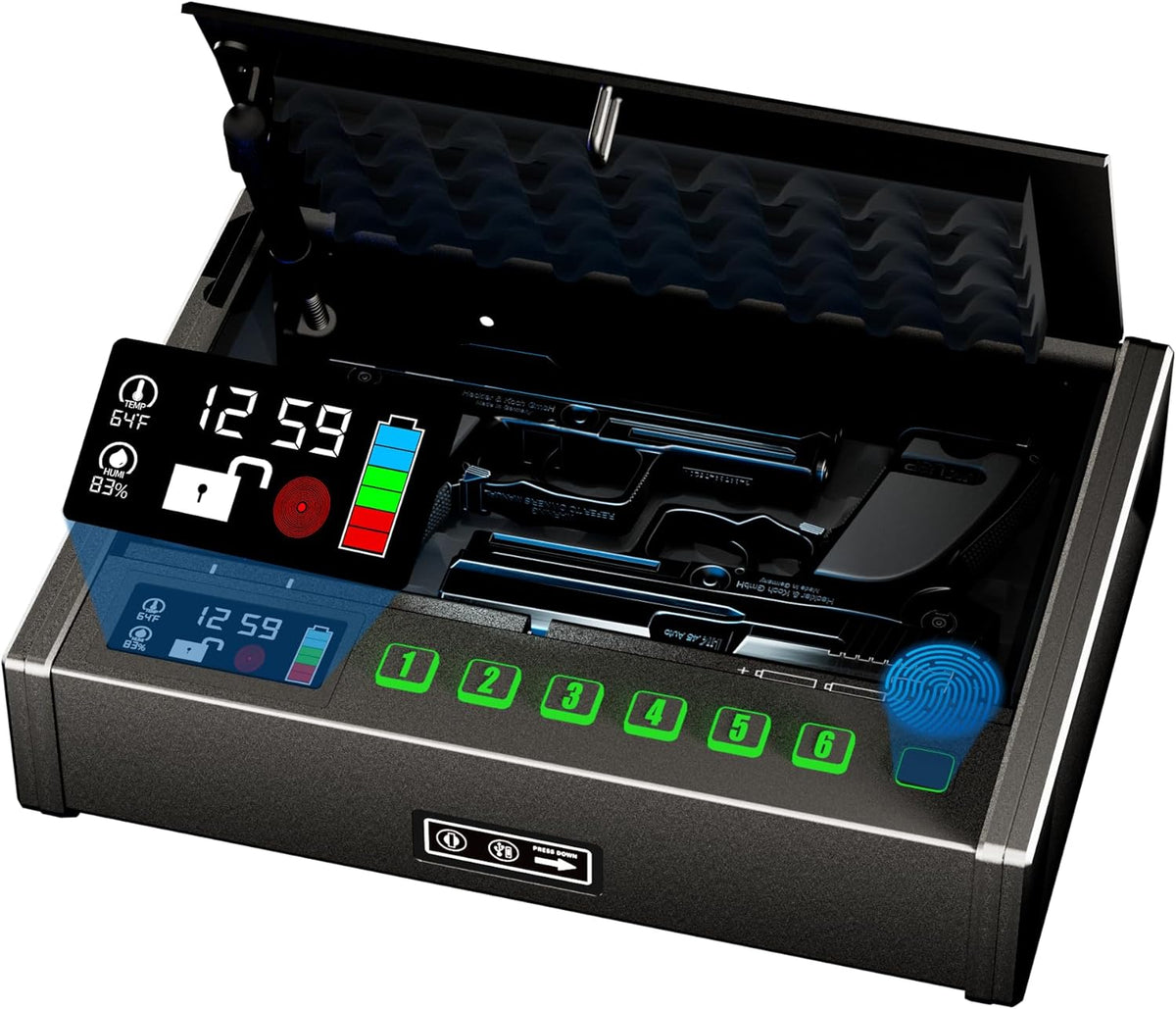 Biometric Fingerprint Handgun Safe with LCD X661